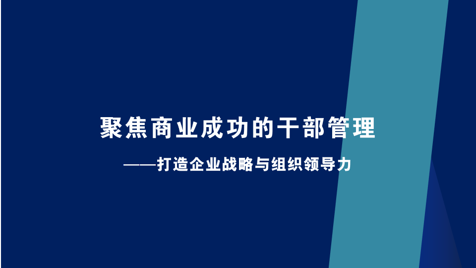 聚焦商業成功的干部管理